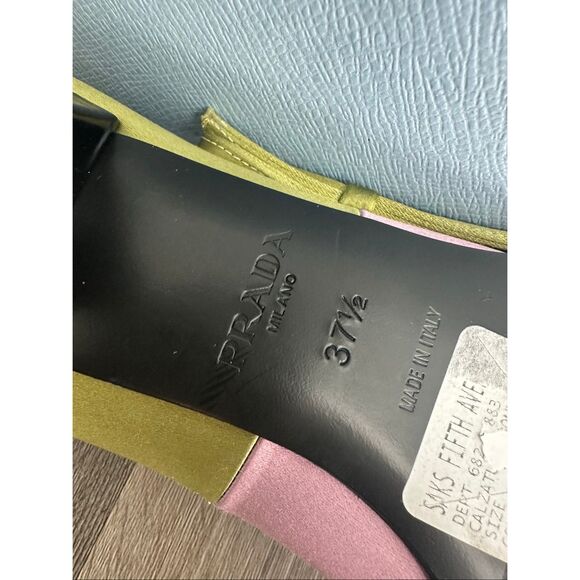PRADA Raso 50MM Colorblock Kitten Pumps Size EU37.5/US7.5 $1450 - Picture 12 of 14